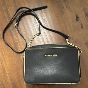Michael Kors Black and Gold Crossbody Bag